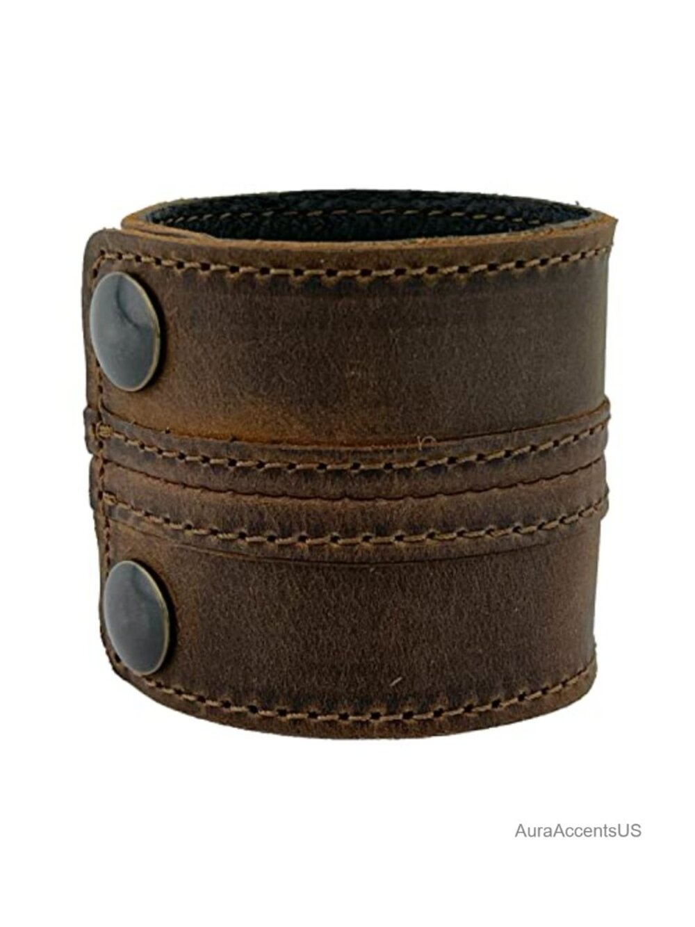 Leather Cuff Bracelet Full Grain Wide Wristband Unisex